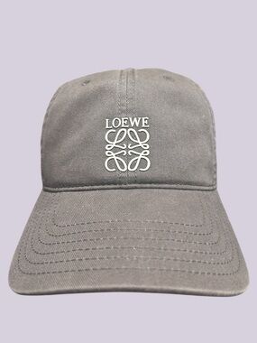 Loewe Grey Baseball Cap with White Anagram Logo